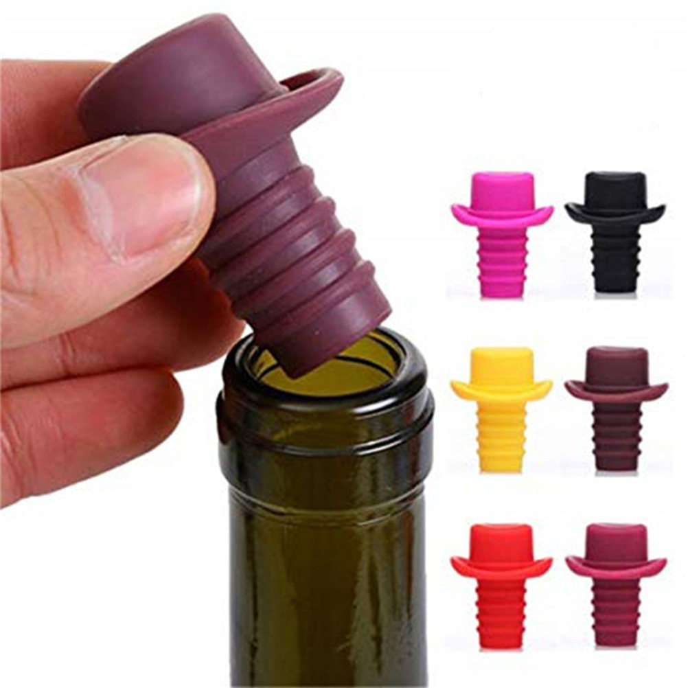 5 buah Penutup Botol Silikon d - Wine Beer Hat ulasan dan harga