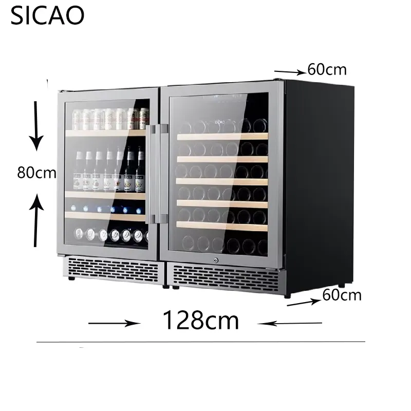 Kulkas Minuman 2 Pintu dengan  - Wine Beer Dual Zone ulasan dan harga