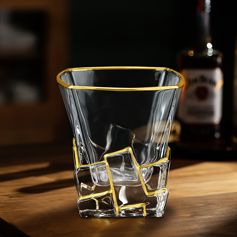 Gelas wiski garis emas kacamat - Whisky Beer And Wine ulasan dan harga